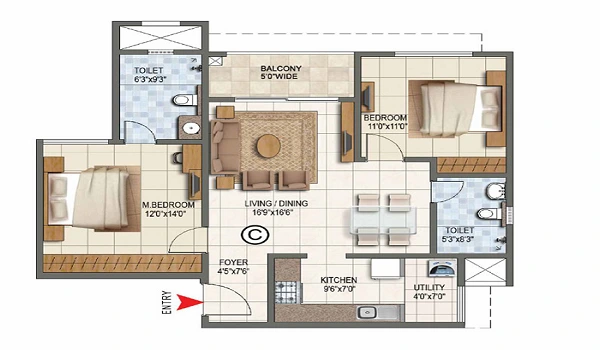 Featured Image of Godrej Budigere Cross 2 BHK Floor Plan