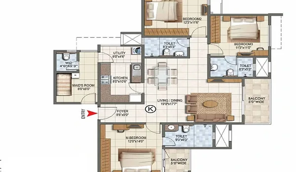Featured Image of Godrej Budigere Cross 3 BHK Floor Plan