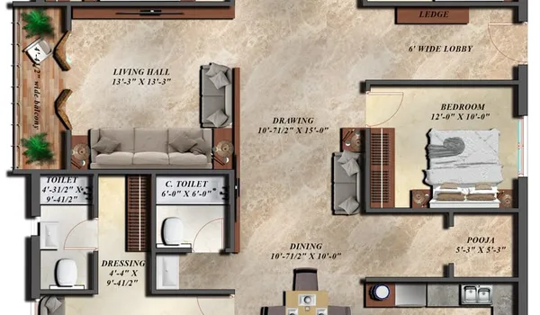 Featured Image of Godrej Budigere Cross 4 BHK Floor Plan